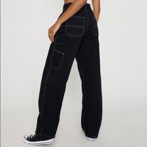 garage black and white stitching carpenter pants !!